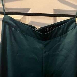 Wide leg satin trousers